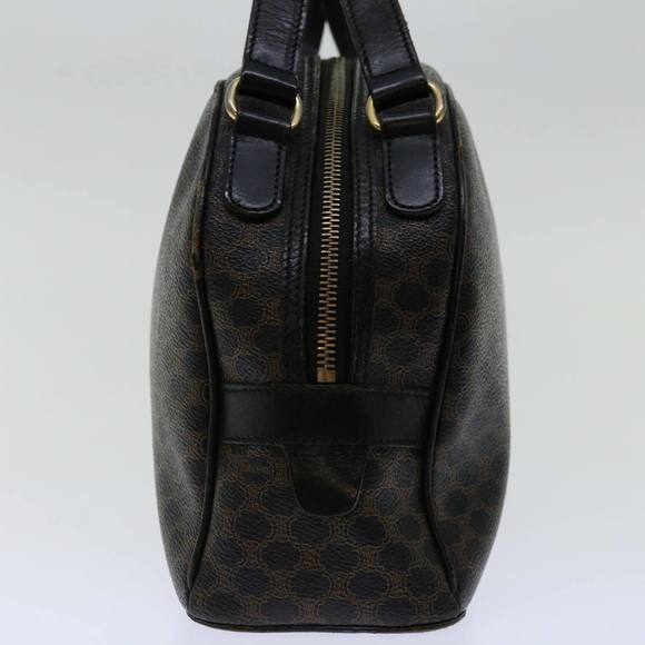 CELINE Macadam Canvas Hand Bag PVC Brown Black Auth bs12763 - Picture 4 of 16